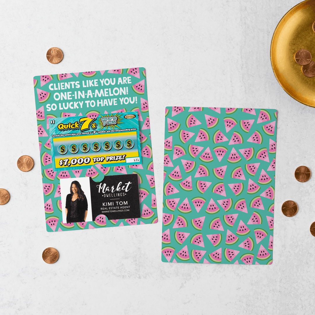Set of Clients Like You Are One-In-A-Melon! So Lucky To Have You! | Summer Mailers | Envelopes Included | M48-M002-AB Mailer Market Dwellings SEAFOAM  