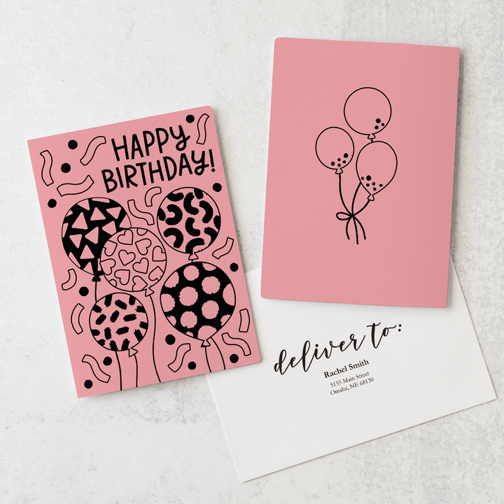 Set of Happy Birthday! | Greeting Cards | Envelopes Included | 53-GC001 Greeting Card Market Dwellings LIGHT PINK  