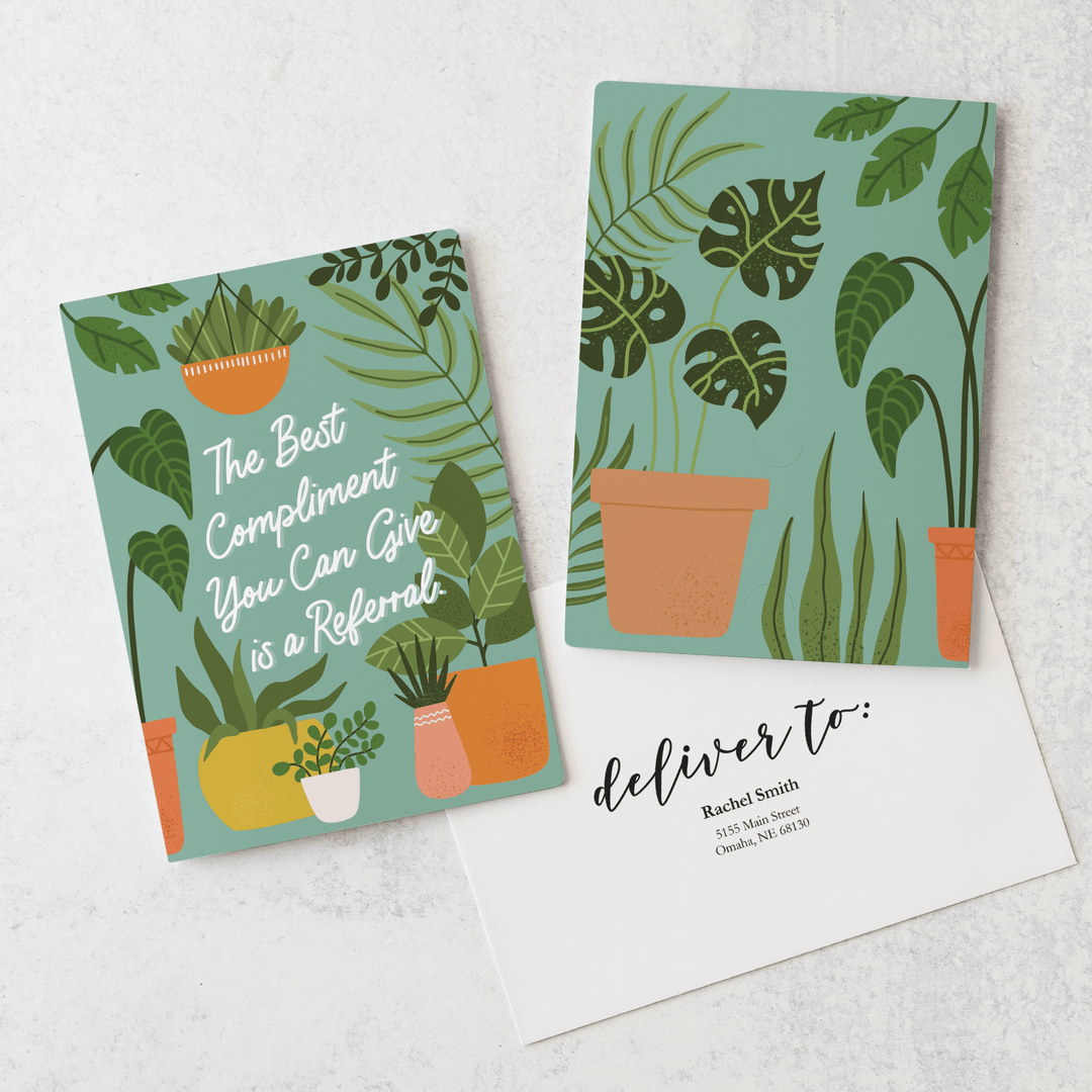 Set of The Best Compliment You Can Give is a Referral. | Greeting Cards | Envelopes Included | 58-GC001-AB Greeting Card Market Dwellings JADE  