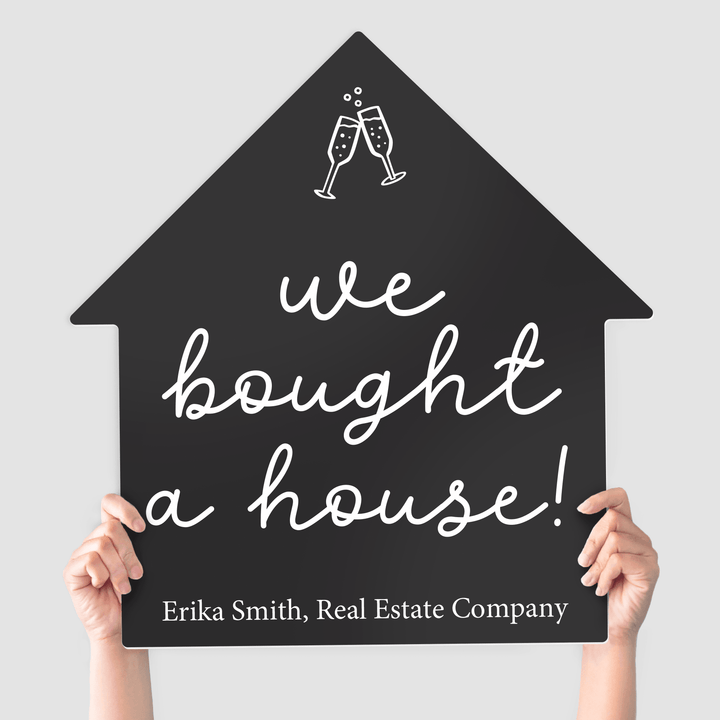 Customizable | Closing Day Real Estate House Sign | Photo Prop | DSY-15-AB House Sign Market Dwellings DARK GRAY we bought a house! 