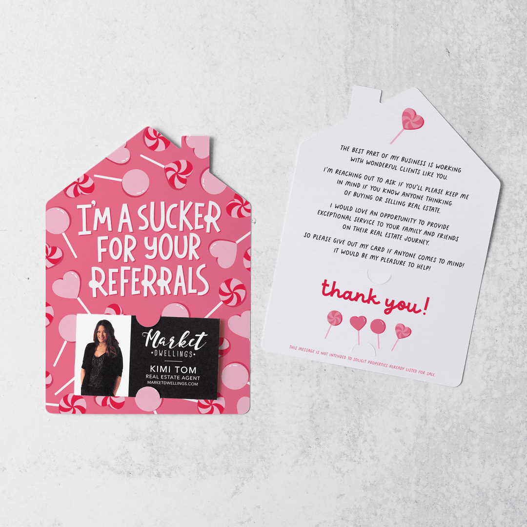 Set of I'm A Sucker For Your Referrals | Valentine's Day Mailers | Envelopes Included | M99-M001-AB Mailer Market Dwellings PINK  