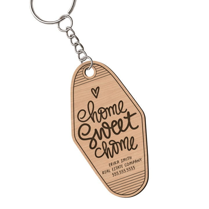 Set of Customizable Home Sweet Home Keychains | KC-02-AB Keychain Market Dwellings CHERRY SILVER 