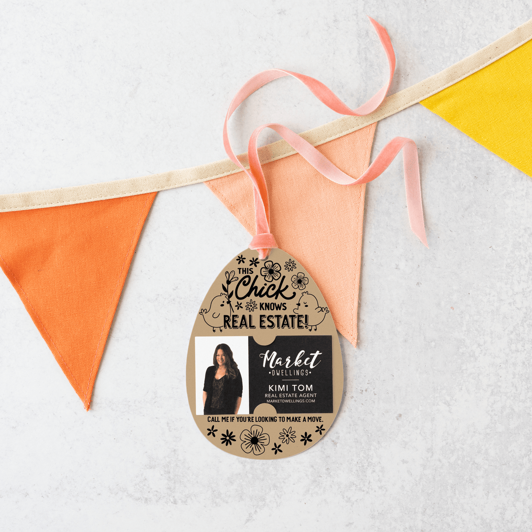 This Chick Knows Real Estate! | Spring Gift Tags | 7-GT007 Gift Tag Market Dwellings KRAFT  