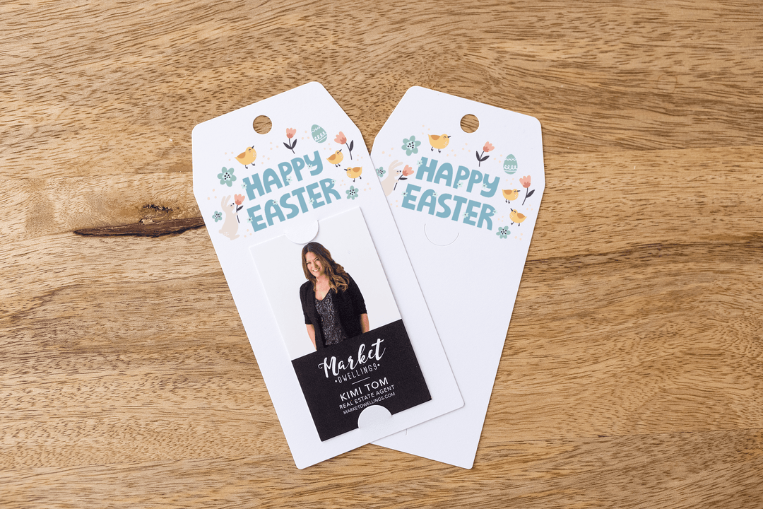 Vertical | "Happy Easter" | Pop By Gift Tag | E3-GT005 - Market Dwellings