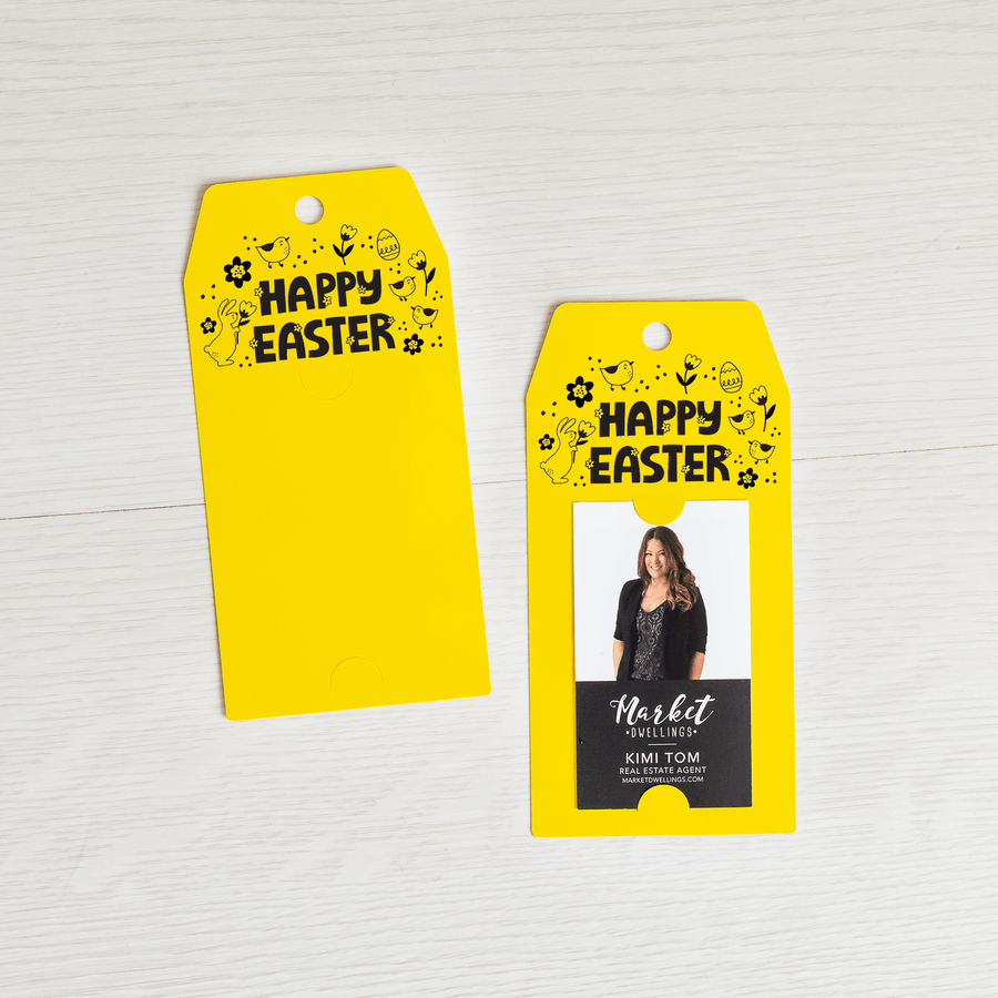 Vertical | "Happy Easter" Gift Tag | Spring | Pop By Gift Tag | E4-GT005 - Market Dwellings