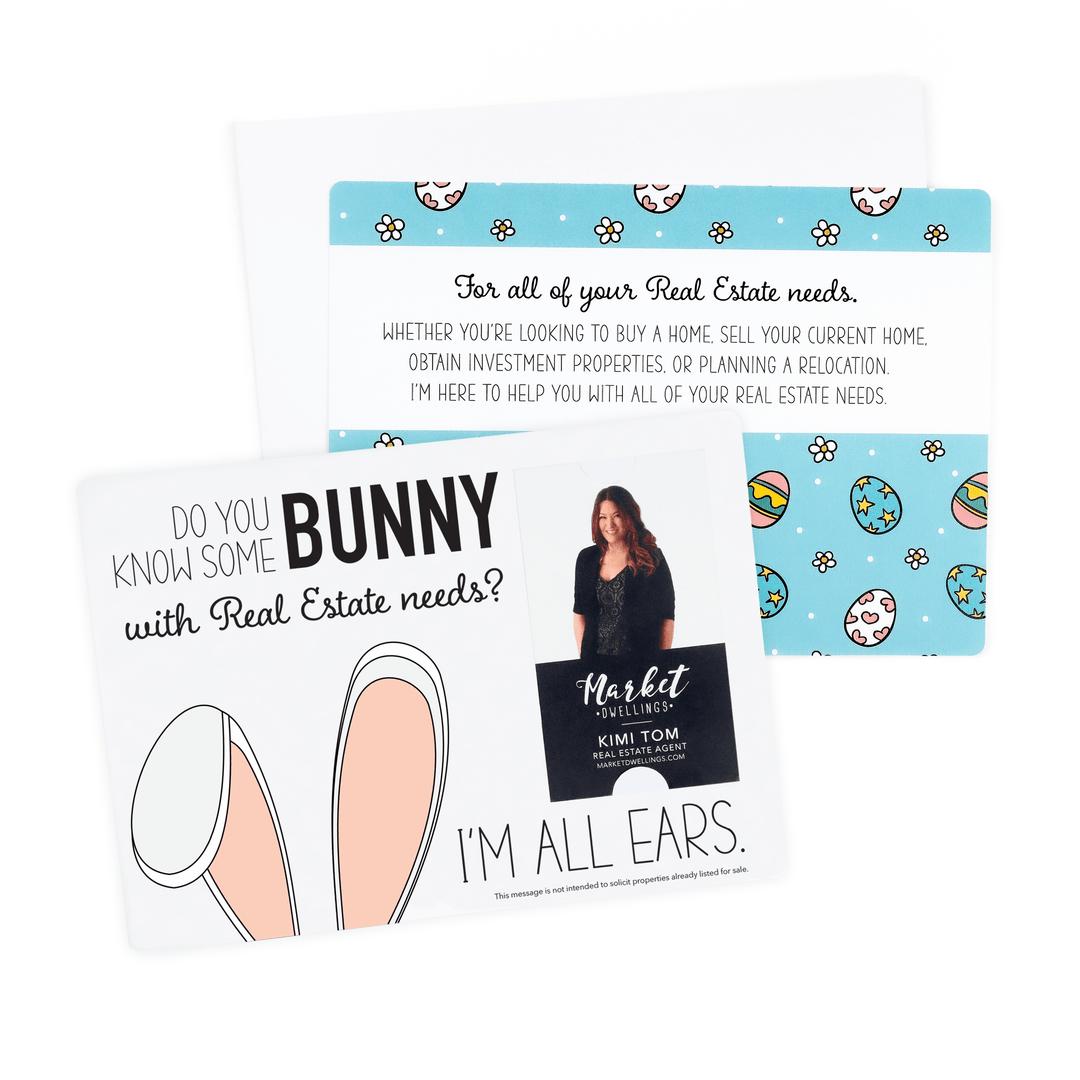Vertical | Set of "Do You Know Some BUNNY" Double Sided Mailers | Envelopes Included | Easter | E4-M005 Mailer Market Dwellings   
