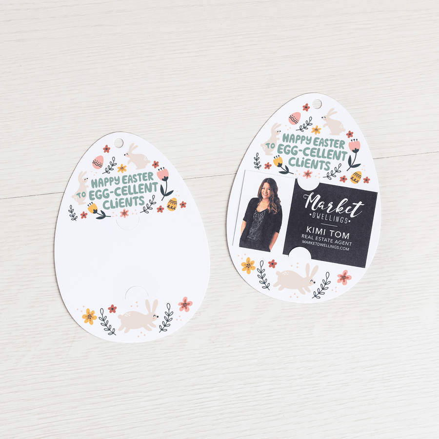"Happy Easter to Egg-Cellent Clients" Gift Tags | Spring | Pop By Gift Tags | E6-GT007 - Market Dwellings