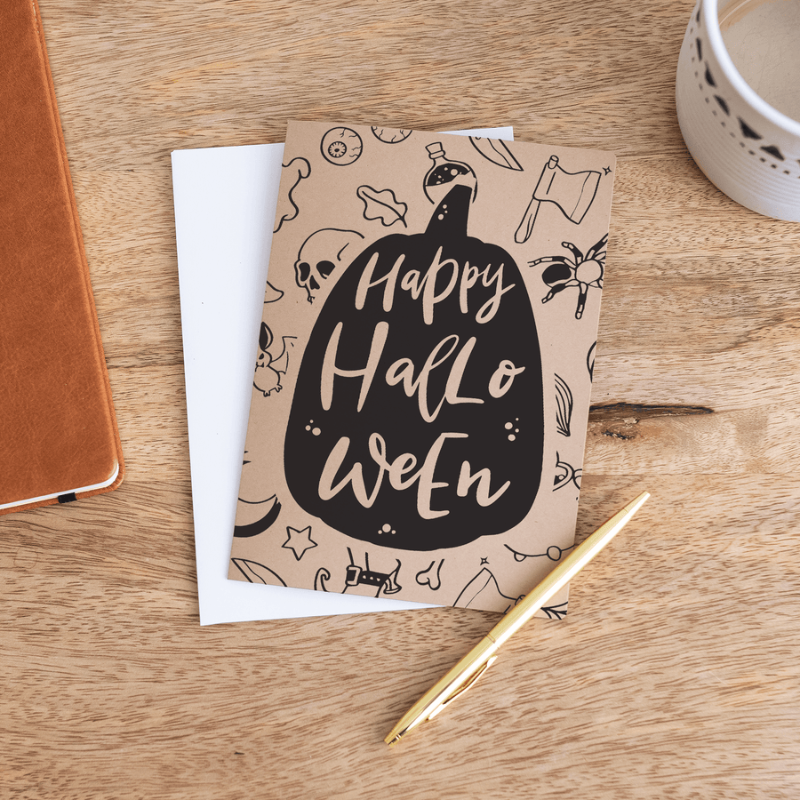 Set of "Happy Halloween" Greeting Cards | Envelopes Included | H1-GC001 - Market Dwellings