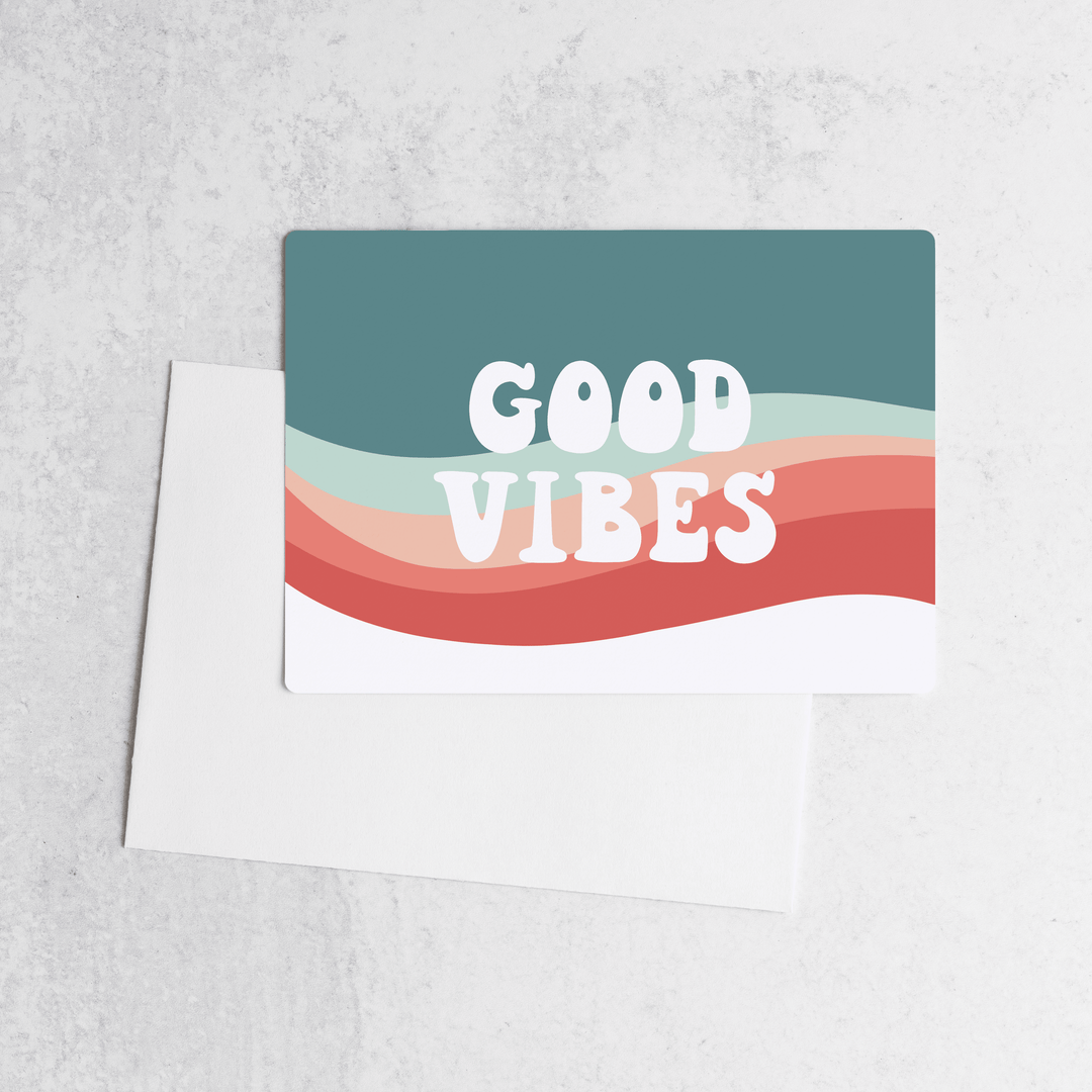 Customizable | Set of Good Vibes Notecards | Envelopes Included | M17-M006-AB - Market Dwellings