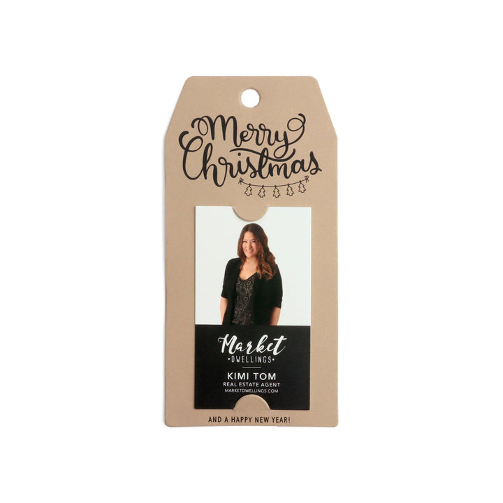 Vertical "Merry Christmas and A Happy New Year" Gift Tag | Happy Holidays | Pop By Gift Tag | 7-GT005 - Market Dwellings