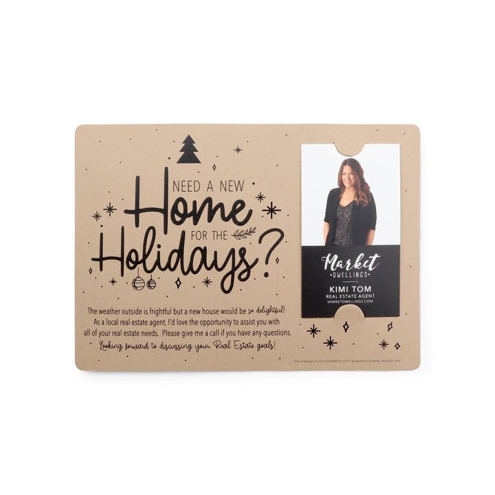 Vertical Set of "Need a New Home for the Holidays" Mailer | Envelopes Included | M44-M005 Mailer Market Dwellings KRAFT  