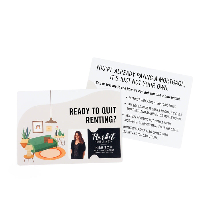 Set of "Ready to Quit Renting?" Double Sided Mailers | Envelopes Included | M3-M003 Mailer Market Dwellings   