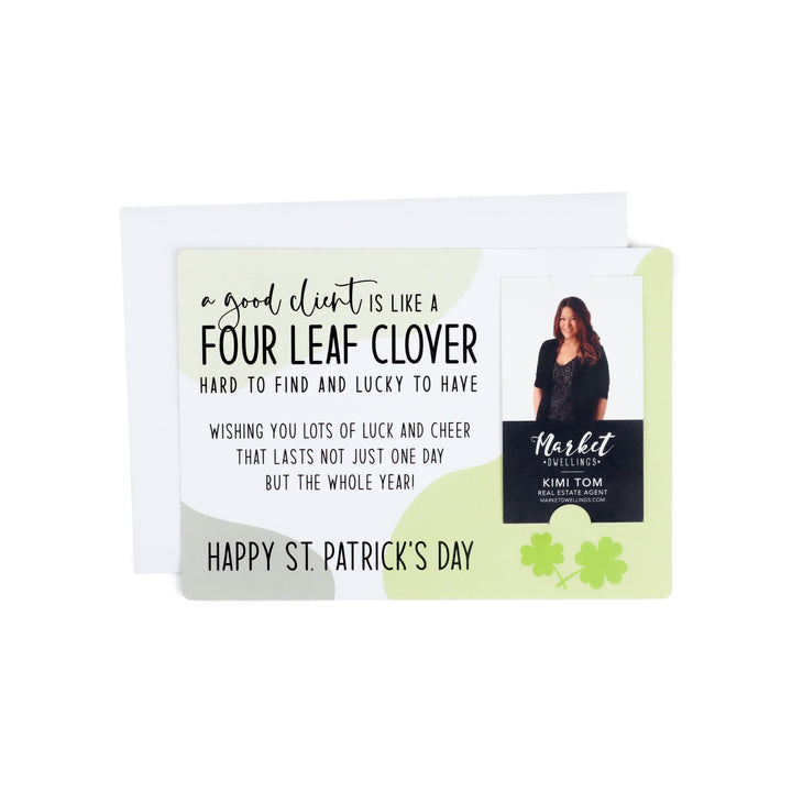 Vertical | Set of "A Good Client is Like a Four Leaf Clover" Double Sided Mailers | Envelopes Included | SP5-M005 - Market Dwellings