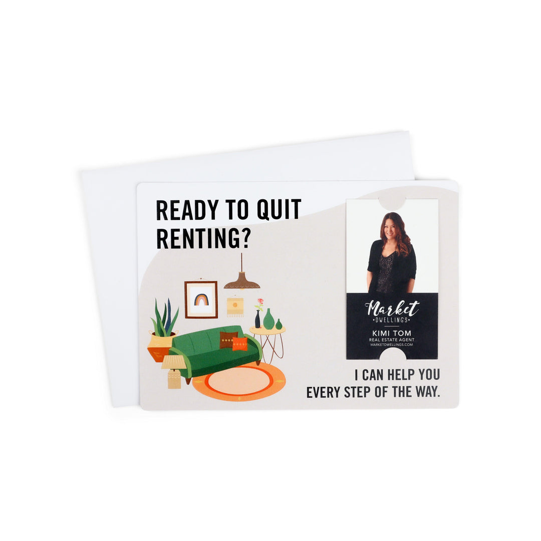 Vertical | Set of "Ready to Quit Renting?" Double Sided Mailers | Envelopes Included | M5-M005 Mailer Market Dwellings   