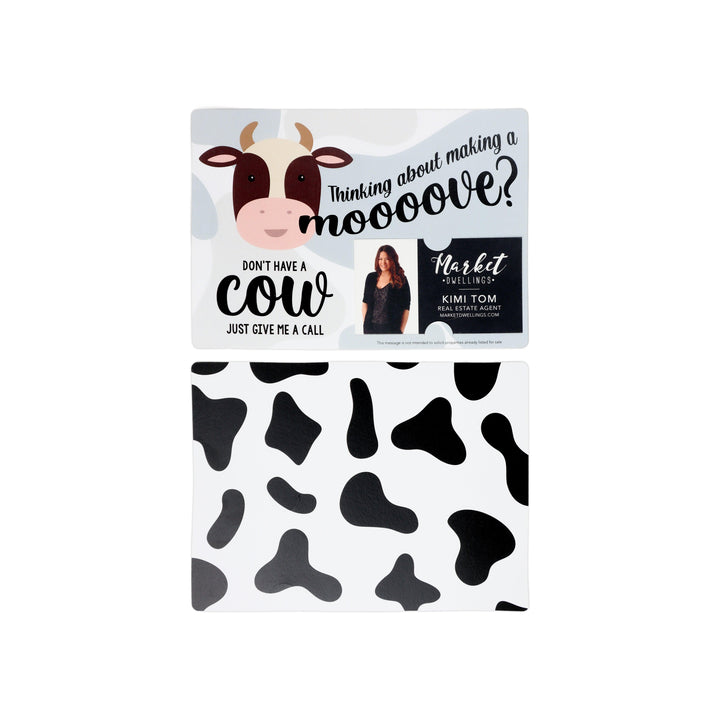 Set of "Thinking of Making a Moooove" Double Sided Cow MOO Mailers | Envelopes Included | M12-M003 Mailer Market Dwellings   