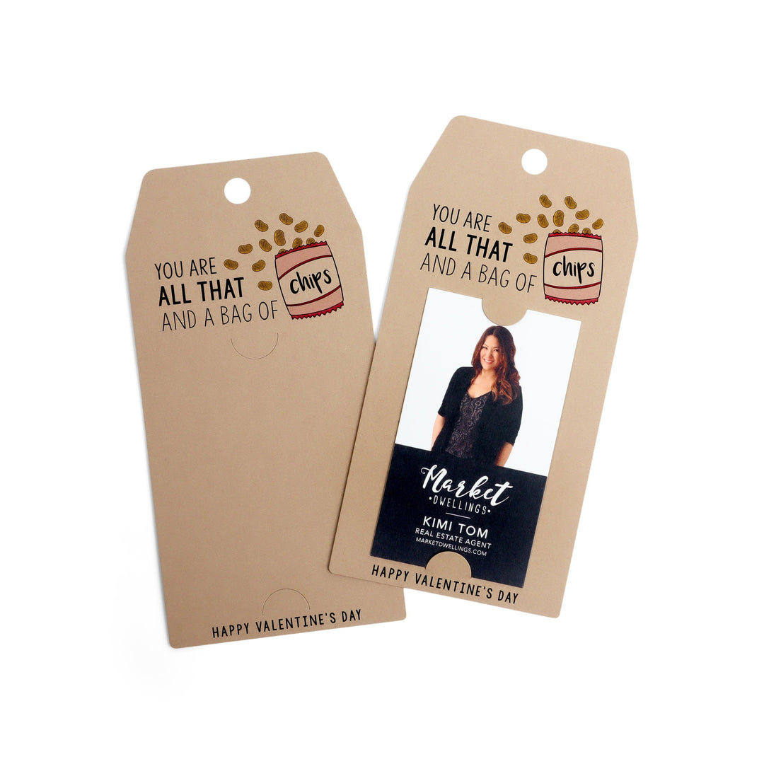 Vertical | "You Are All That And A Bag Of Chips" Gift Tag | Happy Valentine's Day | Pop By Gift Tag | V6-GT005 Gift Tag Market Dwellings KRAFT  