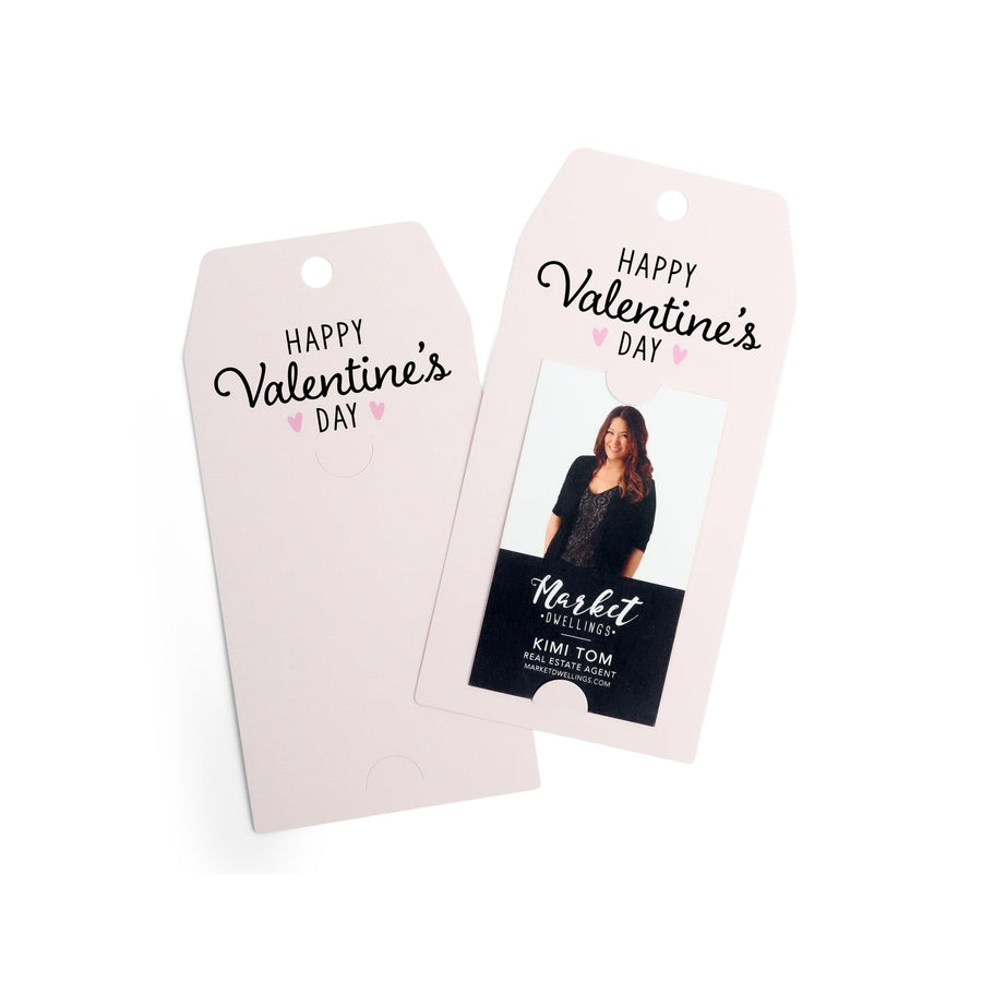 Vertical | Simple "Happy Valentine's Day" Gift Tag | Pop By Gift Tag | V1-GT005 - Market Dwellings