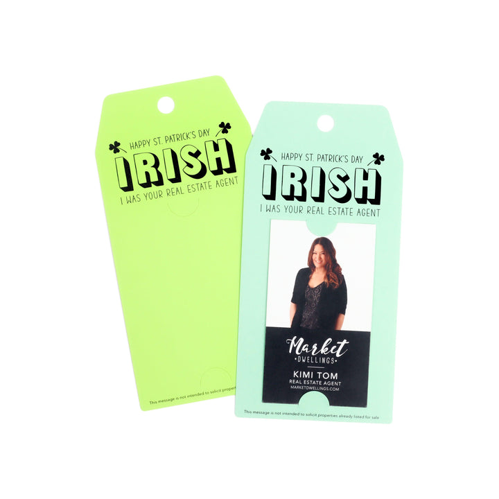 Vertical | "Irish I Was Your Real Estate Agent" | St. Patrick's Day Pop By Gift Tag | SP3-GT005 - Market Dwellings
