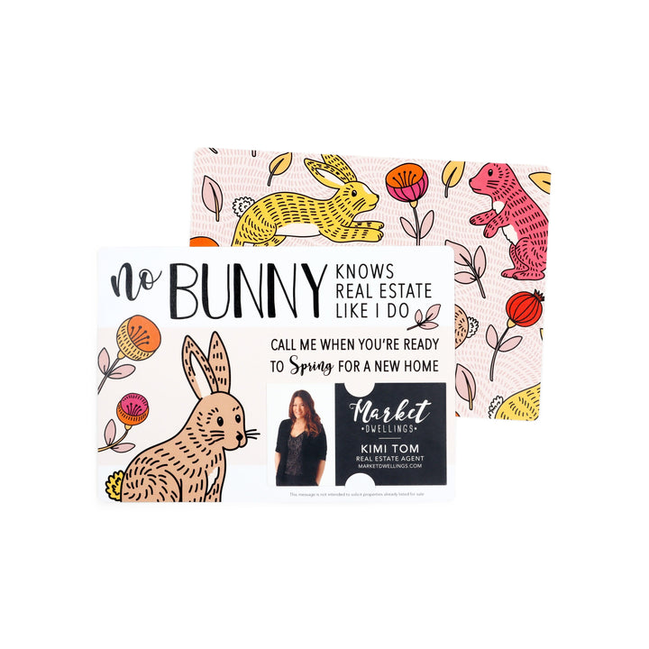 Set of "No Bunny Knows Real Estate Like I Do" Double Sided Mailers | Envelopes Included | Easter | E2-M003 Mailer Market Dwellings   