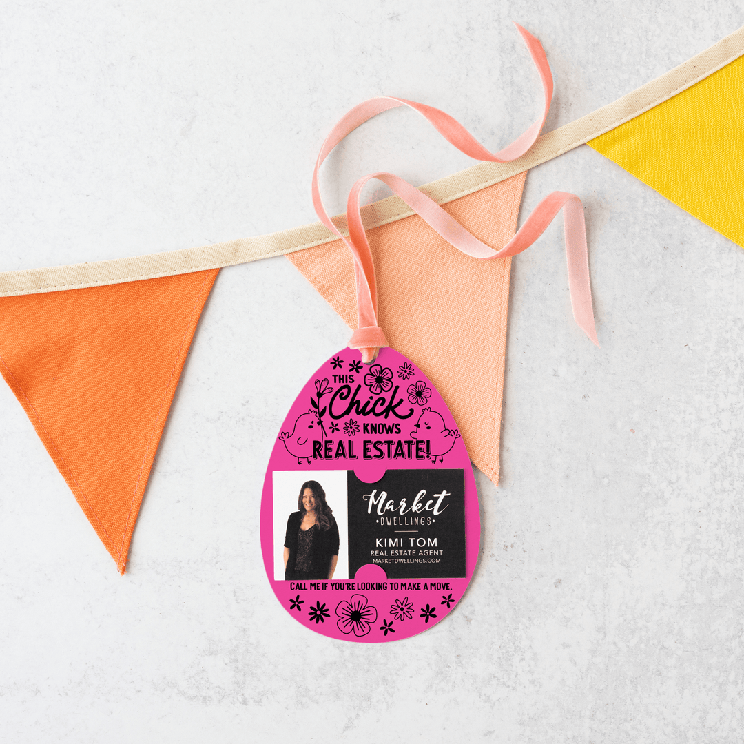 This Chick Knows Real Estate! | Spring Gift Tags | 7-GT007 Gift Tag Market Dwellings RAZZLE BERRY  