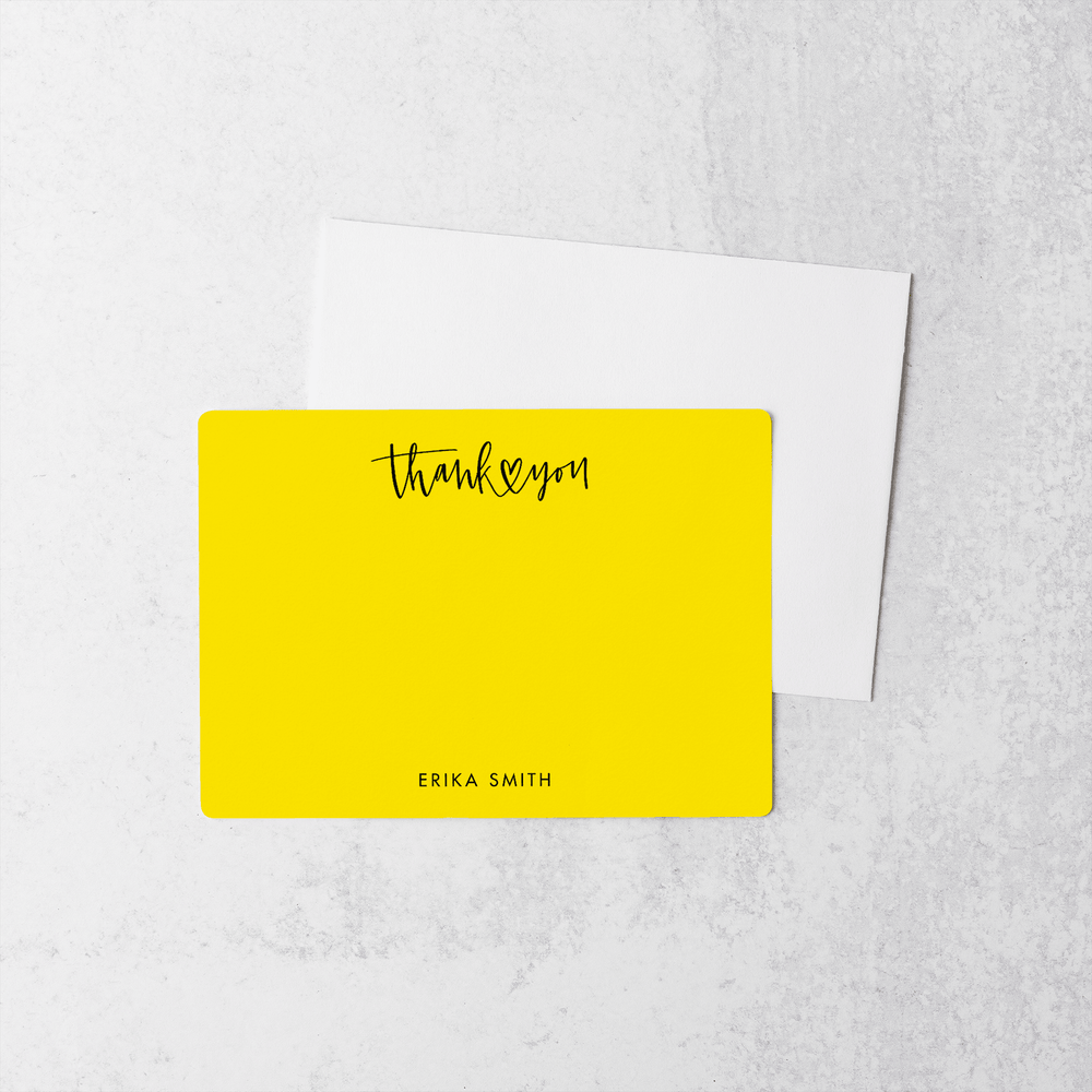 Customizable | Set of Thank You Stationery Notecards | Envelopes Included | M6-M006 Mailer Market Dwellings LEMON  