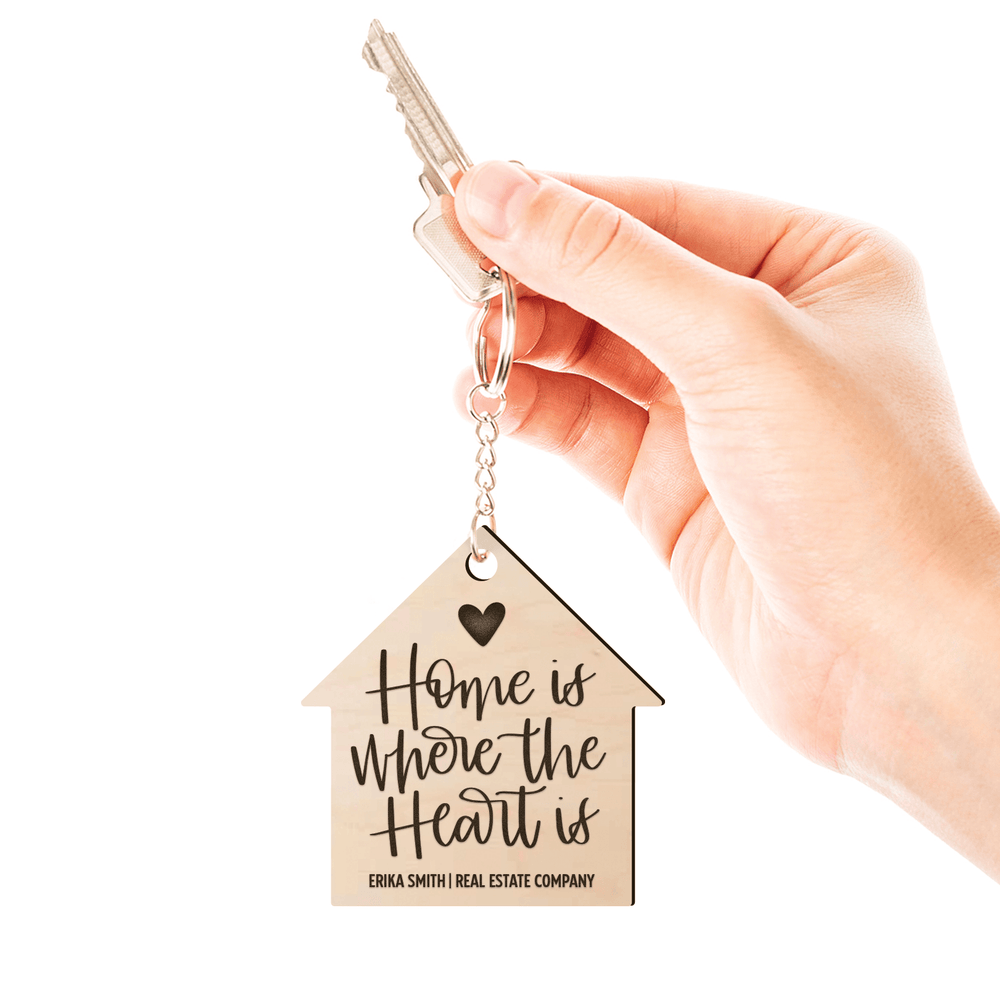 Set of Customizable Home Is Where The Heart Is House-Shaped Keychains | KC-06-AB - Market Dwellings
