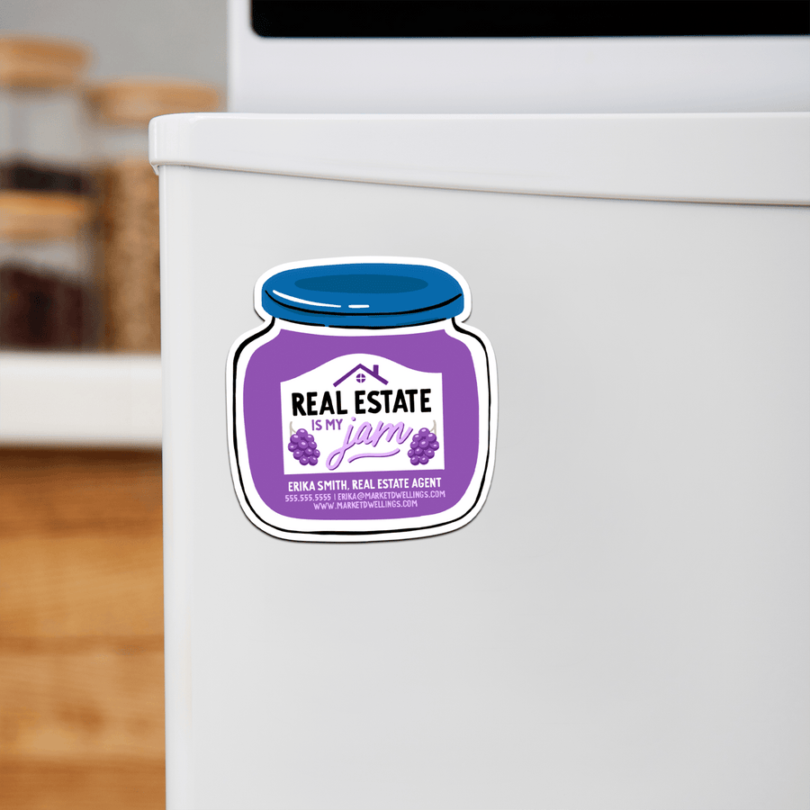 Customizable | Real Estate Is My Jam Refrigerator Magnets | DSM-12-AB Magnet Market Dwellings LILAC  