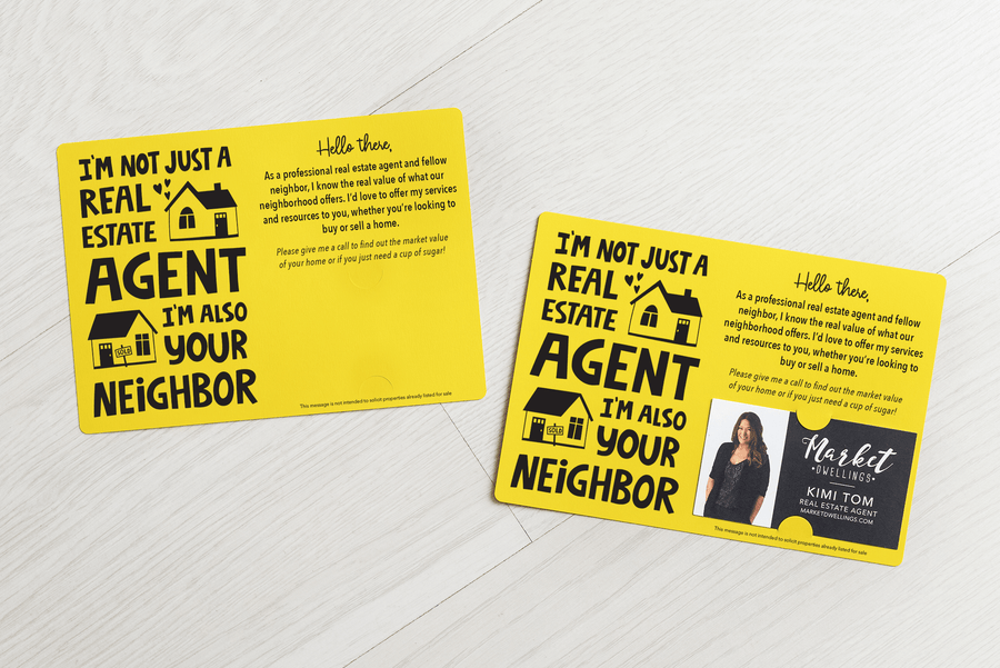 Set of "I'm not just a Real Estate Agent, I'm also your Neighbor" Mailer | Envelopes Included | M78-M003 Mailer Market Dwellings   