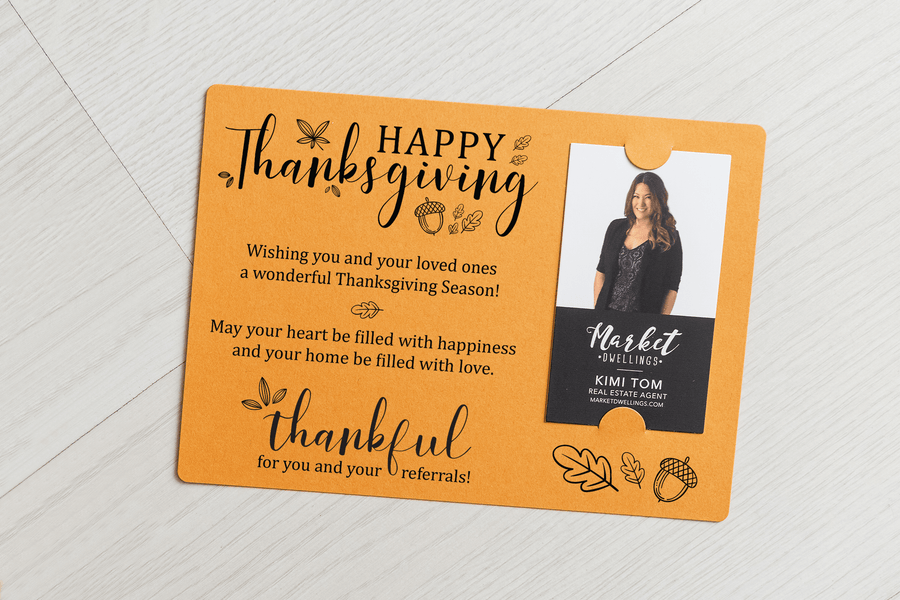 Vertical | Set of "Happy Thanksgiving" Fall Mailer | Envelopes Included | M39-M005 - Market Dwellings