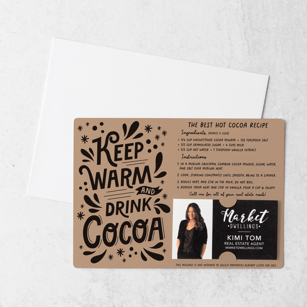 Set of Keep Warm and Drink Cocoa | Winter Christmas Mailers | Envelopes Included | M107-M003 Mailer Market Dwellings KRAFT  