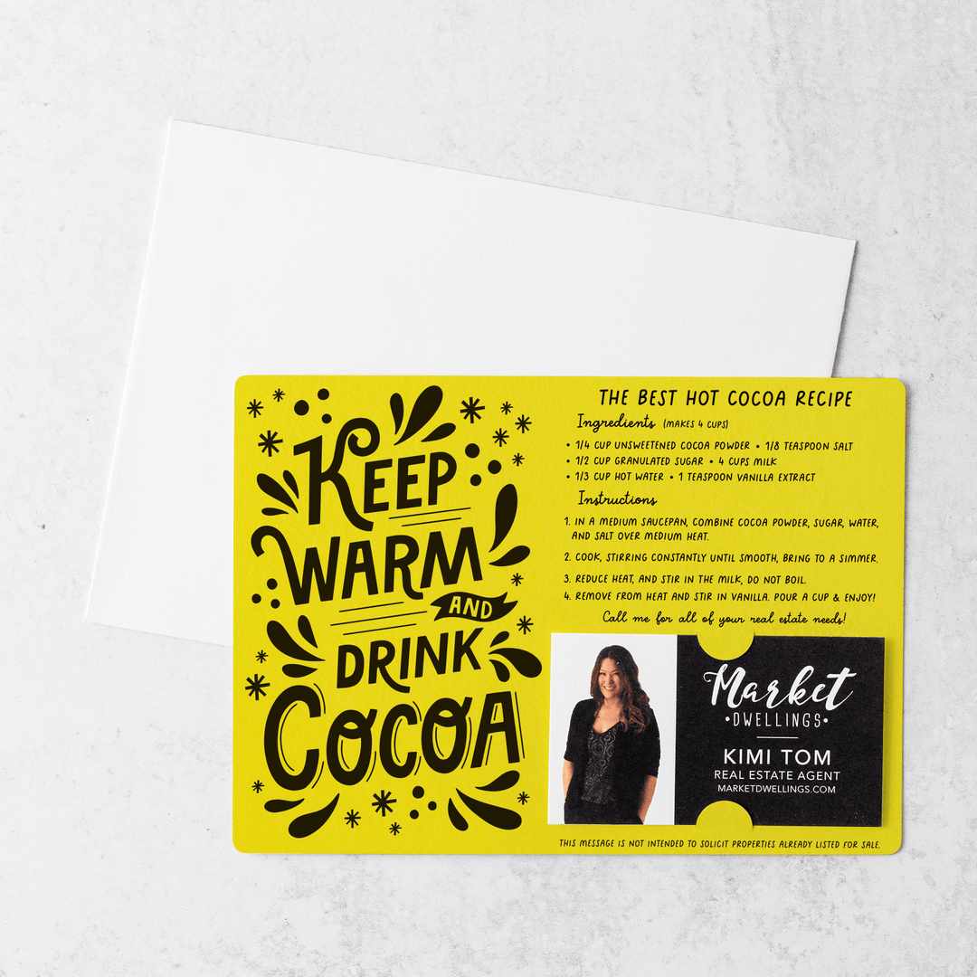 Set of Keep Warm and Drink Cocoa | Winter Christmas Mailers | Envelopes Included | M107-M003 Mailer Market Dwellings LEMON  