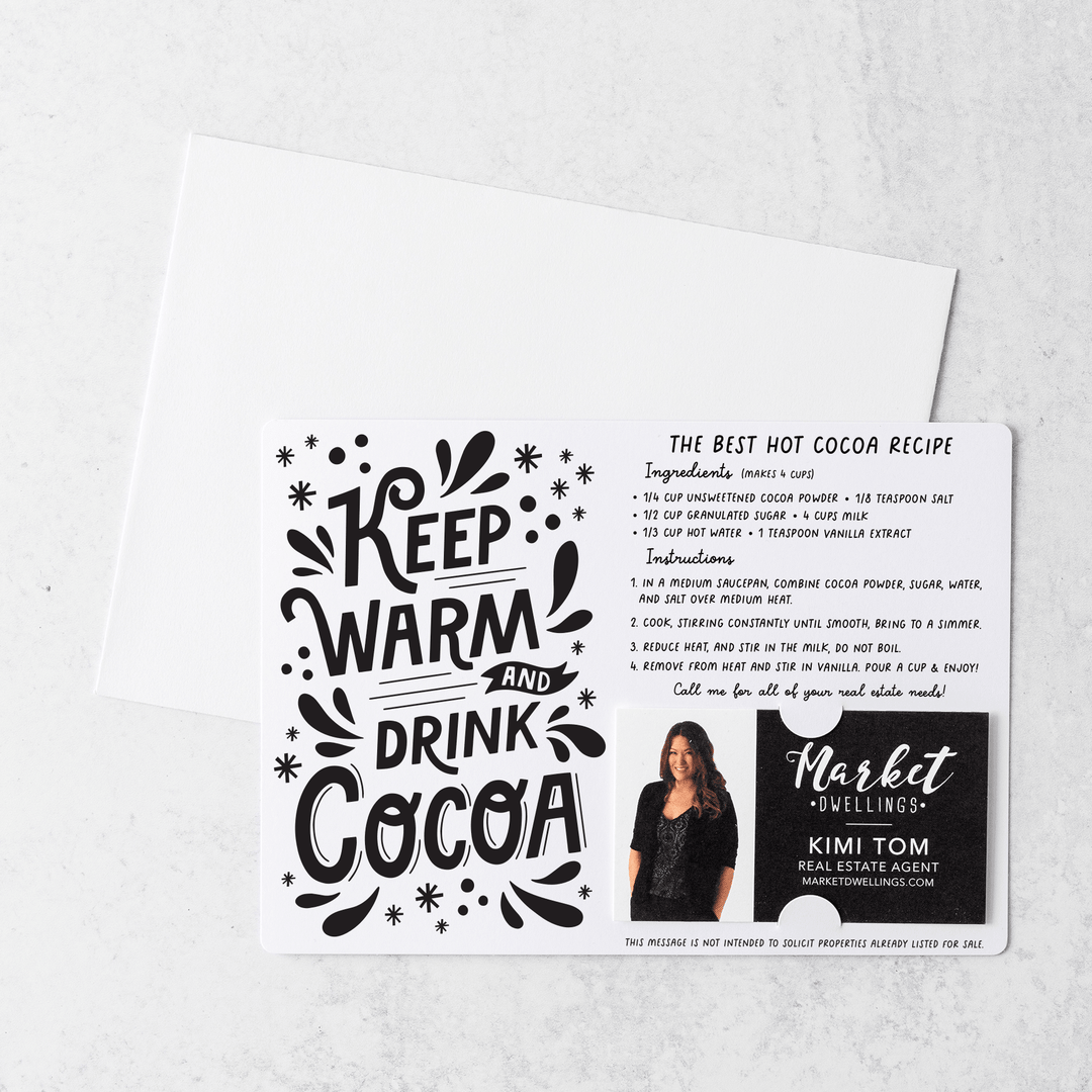 Set of Keep Warm and Drink Cocoa | Winter Christmas Mailers | Envelopes Included | M107-M003 Mailer Market Dwellings WHITE  