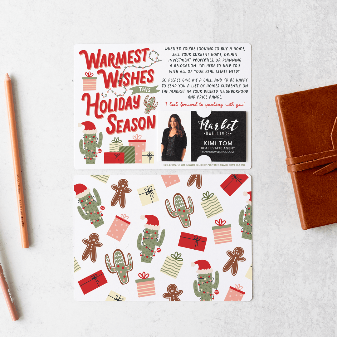 Set of Warmest Wishes This Holiday Season | Christmas Mailers | Envelopes Included | M111-M003-AB Mailer Market Dwellings RED  