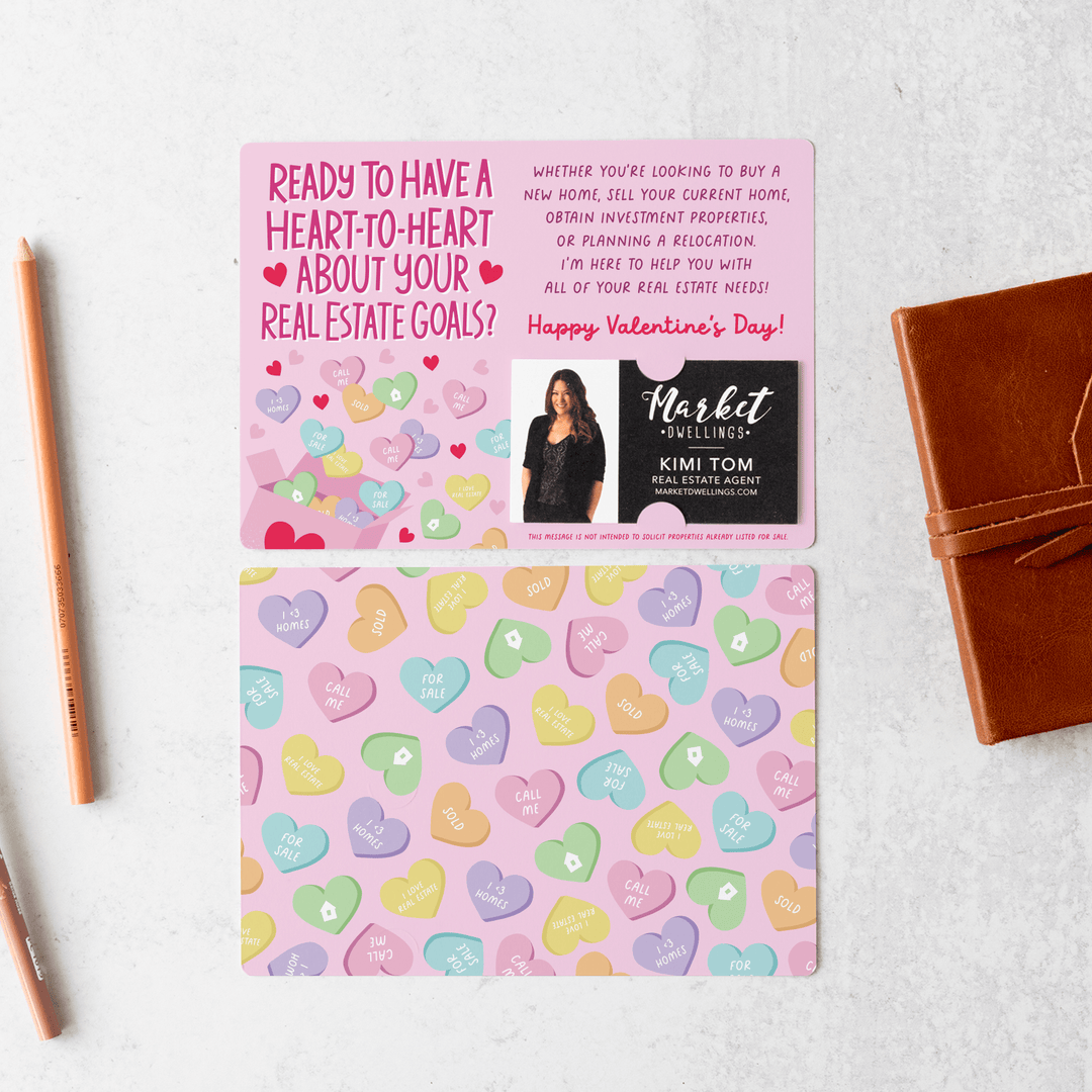 Set of Ready To Have A Heart-To-Heart About Your Real Estate Goals? | Valentine's Day Mailers | Envelopes Included | M115-M003 - Market Dwellings