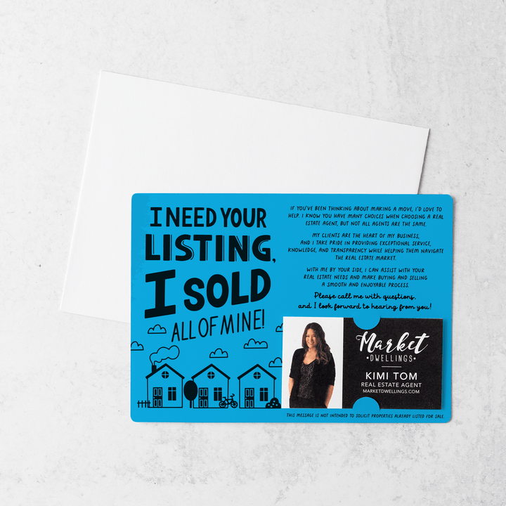Set of I Need Your Listing, I Sold All Of Mine! | Mailers | Envelopes Included | M119-M003 - Market Dwellings