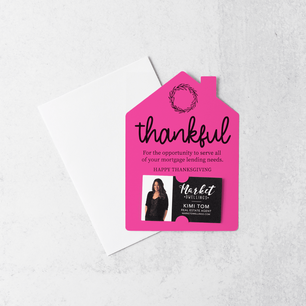 Set of Thankful Mortgage Thanksgiving Mailer | Envelopes Included | M16-M001 Mailer Market Dwellings RAZZLE BERRY  