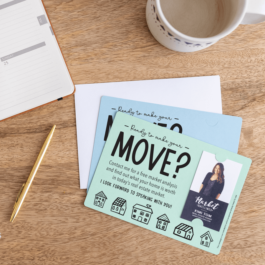 Vertical | Set of "Ready to Make Your Move?" Mailer | Envelopes Included | M16-M005 - Market Dwellings