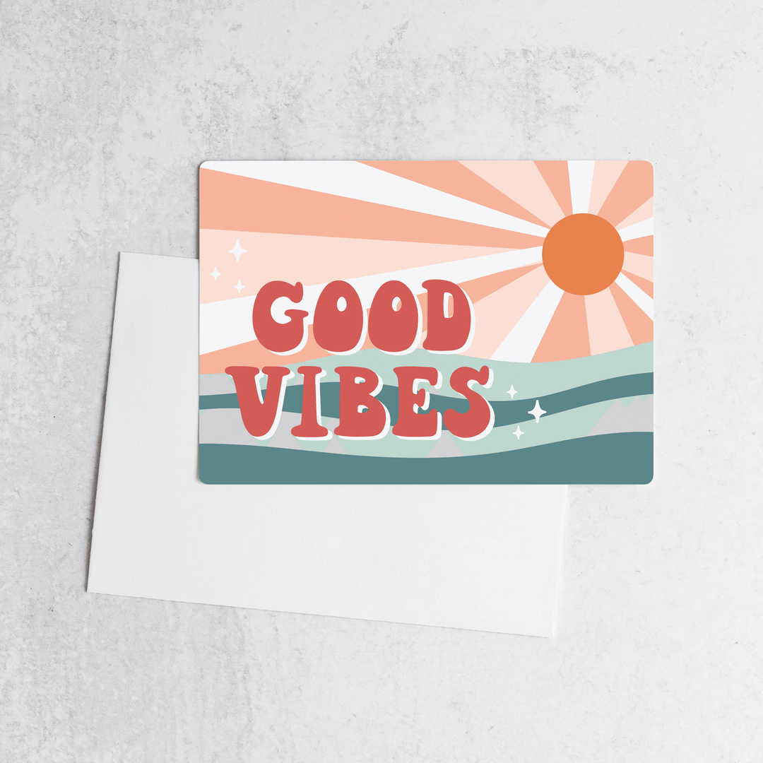 Customizable | Set of Good Vibes Notecards | Envelopes Included | M17-M006-AB Mailer Market Dwellings   