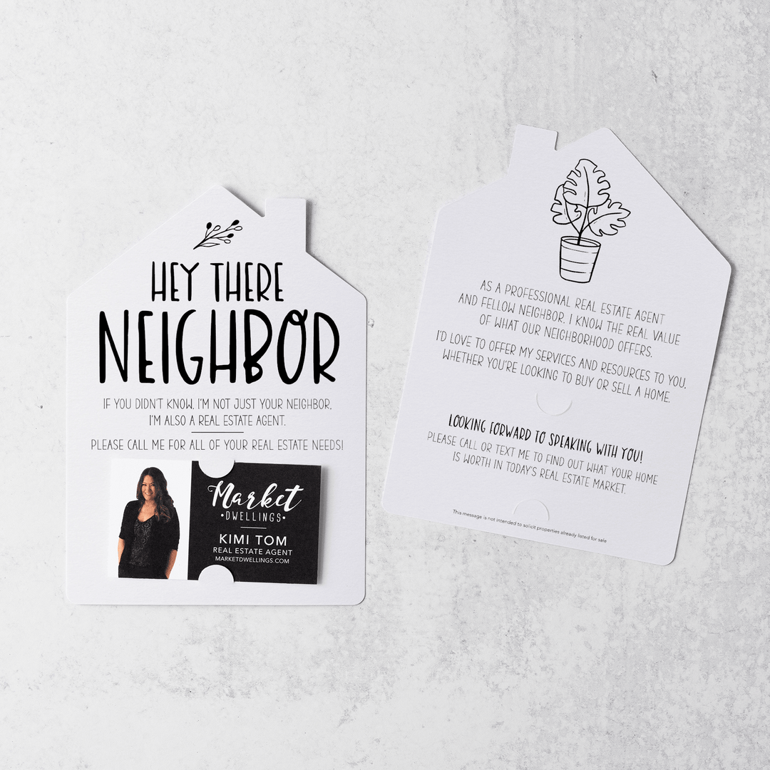 Set of Hey There Neighbor Real Estate Mailers | Envelopes Included  | M25-M001 Mailer Market Dwellings WHITE  
