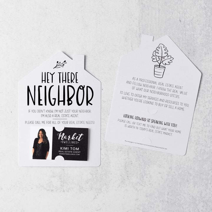 Set of Hey There Neighbor Real Estate Mailers | Envelopes Included  | M25-M001 Mailer Market Dwellings WHITE  