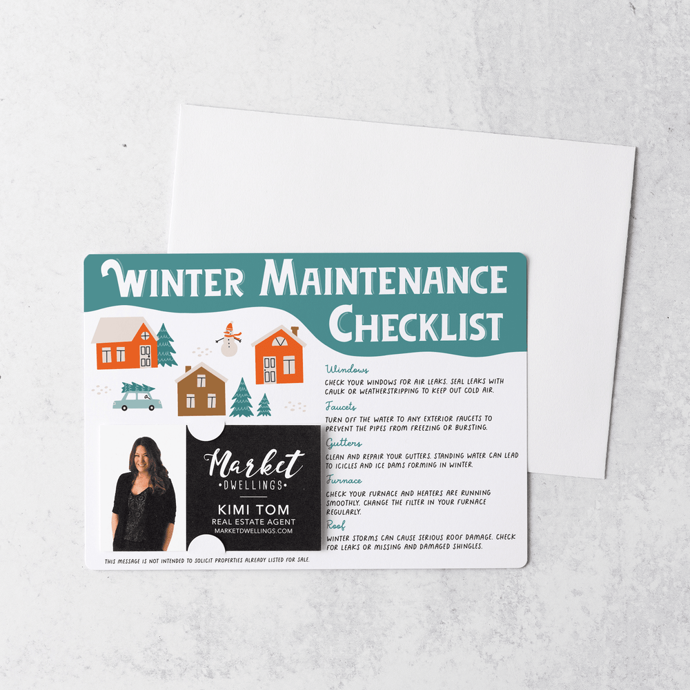 Set of Winter Maintenance Checklist  | Winter Mailers | Envelopes Included | M27-M004 Mailer Market Dwellings   