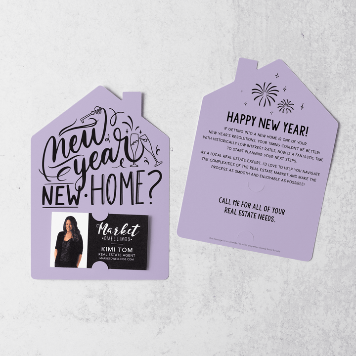 Set of New Year, New Home New Years Mailer | Envelopes Included | M28-M001 Mailer Market Dwellings LIGHT PURPLE  