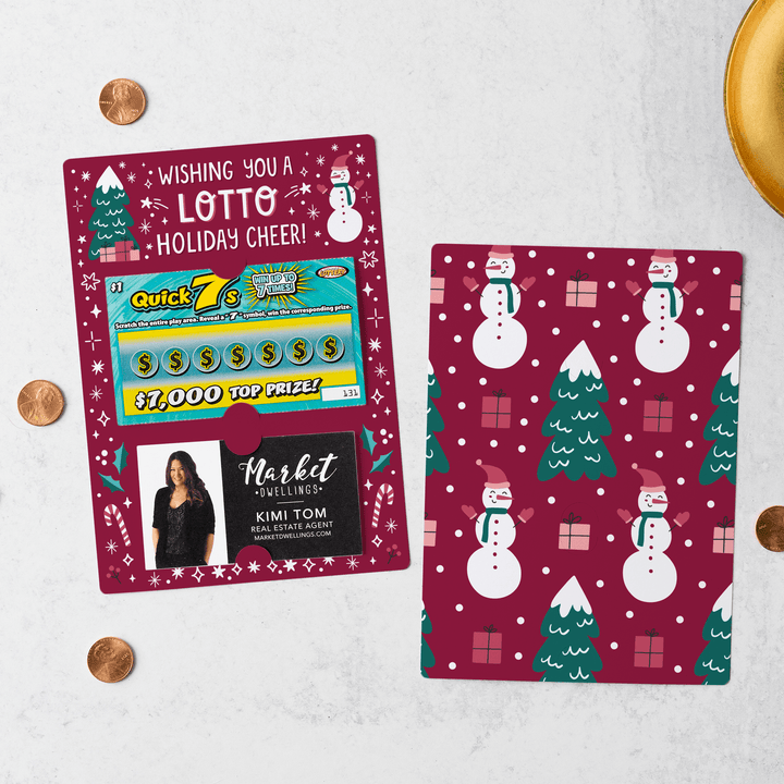 Set of Wishing You A Lotto Holiday Cheer! | Christmas Mailers | Envelopes Included | M33-M002-AB Mailer Market Dwellings PLUM  