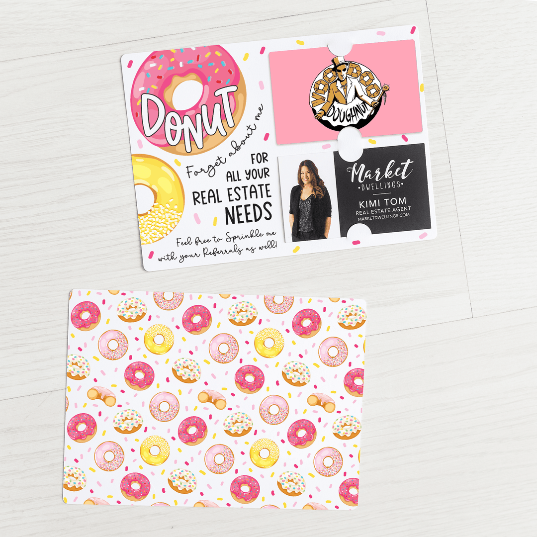 Set of "Donut Forget About Me" Real Estate Gift Card & Business Card Holder Mailers | Envelopes Included | M13-M008 - Market Dwellings