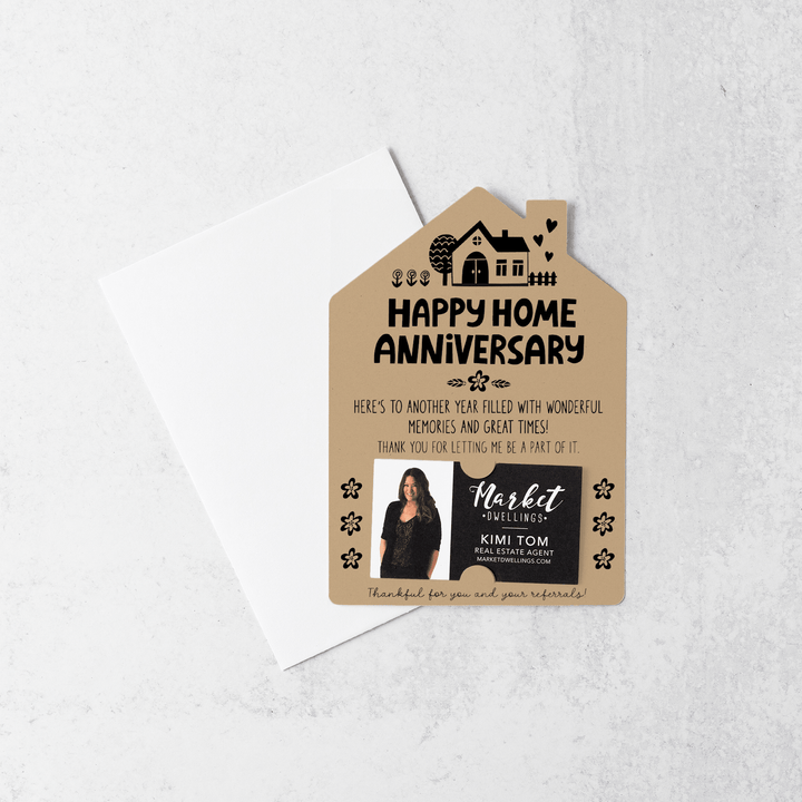 Set of Happy Home Anniversary Mailers | Envelopes Included | M36-M001 Mailer Market Dwellings KRAFT  