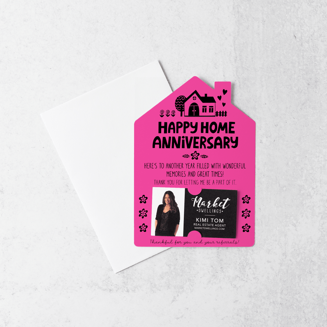 Set of Happy Home Anniversary Mailers | Envelopes Included | M36-M001 Mailer Market Dwellings RAZZLE BERRY  