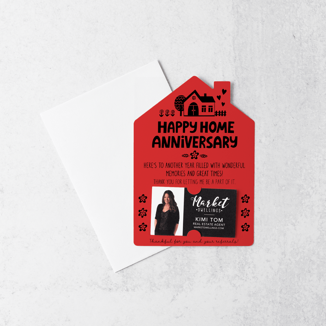 Set of Happy Home Anniversary Mailers | Envelopes Included | M36-M001 Mailer Market Dwellings SCARLET  