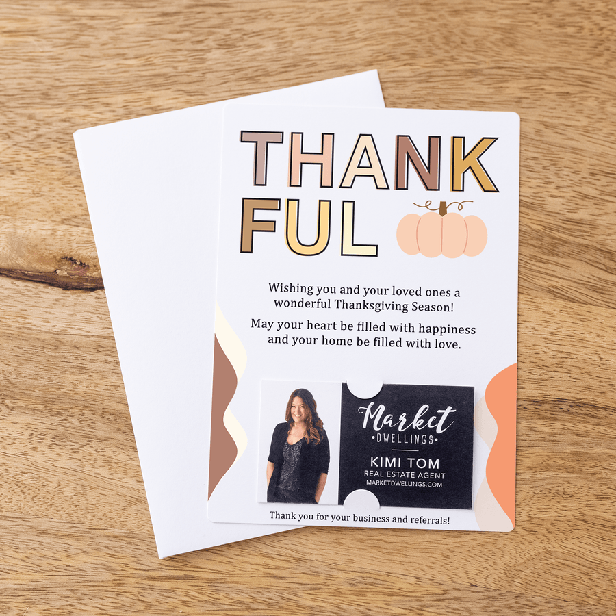 Set of "Thankful" Thanksgiving Mailers | Envelopes Included | M34-M007 - Market Dwellings