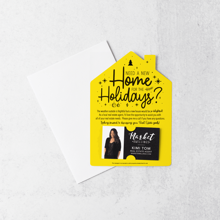 Set of Need a New Home for the Holidays Mailers | Envelopes Included | M43-M001 Mailer Market Dwellings LEMON  