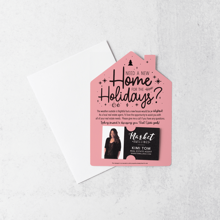 Set of Need a New Home for the Holidays Mailers | Envelopes Included | M43-M001 Mailer Market Dwellings LIGHT PINK  